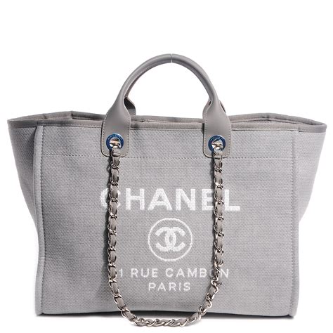 chanel deauville tote grey replica|chanel large deauville shopping tote.